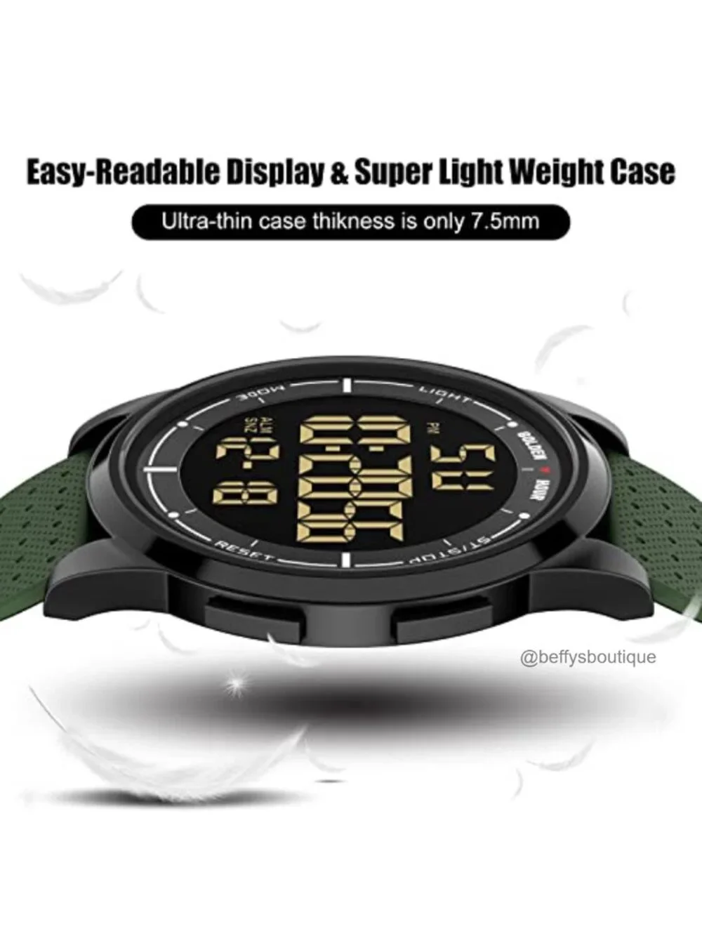 Ultra-Thin Waterproof Digital Sports Watch Rubber Strap